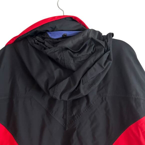 Columbia Omni-Tech Hooded Jacket Red Black Nylon Shell Women’s Large Hiking - Picture 13 of 16